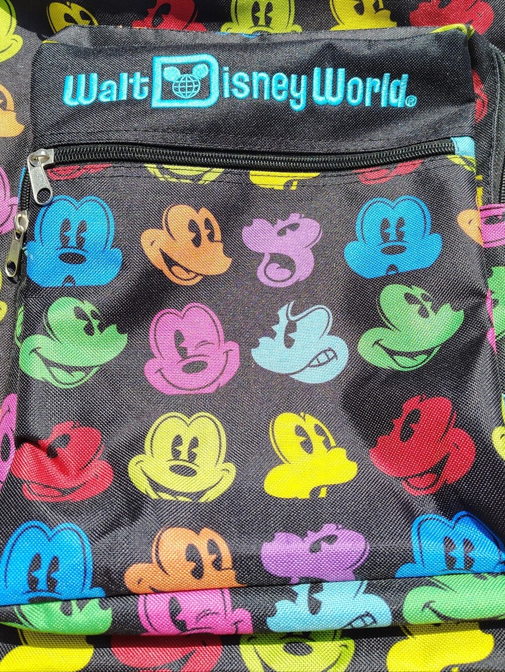 Authentic Disney Parks Mickey Mouse Black Multicolor Silhouette Large Backpack - Picture 3 of 12
